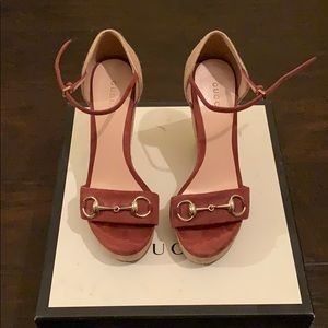Gucci Wedge Espadrille Sandal SIZE 36